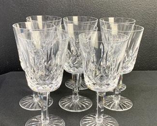 Lot of 8 Lismore Crystal Water Goblets by Waterford