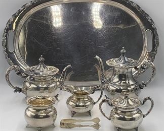 950 Sterling Tea Service with Tray 182 Troy Oz.