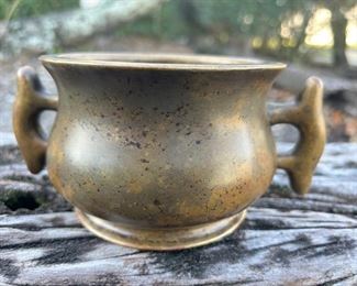 Chinese Bronze Double Handle Censer with Xuande Reign Mark