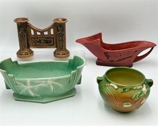 Lot of 4 Roseville Art Pottery Bowls & Vase