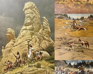Lot of 5 Hand Signed & Numbered Prints by Frank McCarthy 196/1000
