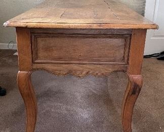 Pierre Deux Hand-Carved Desk with Cabriole Legs. Photo 3 of 3. Pierre Deux Hand-Carved Desk with Cabriole Legs. Measures 72” W x 31” D x 30” H. Photo 2 of 5. 