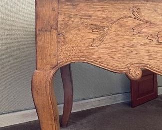 Pierre Deux Hand-Carved Desk with Cabriole Legs. Measures 72” W x 31” D x 30” H. Photo 5 of 5. 