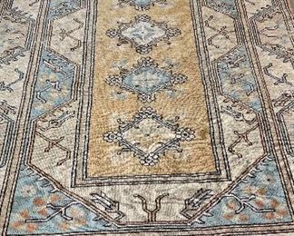 Vintage Blue & Yellow Persian Rug. Measures 5' 3" x 8' 6". Photo 1 of 3.