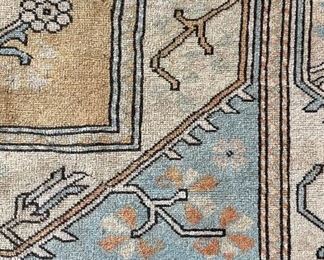 Vintage Blue & Yellow Persian Rug. Measures 5' 3" x 8' 6". Photo 2 of 3.