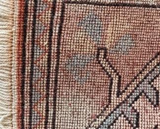 Vintage Blue & Yellow Persian Rug. Measures 5' 3" x 8' 6". Photo 3 of 3.