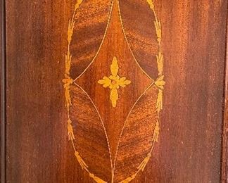Antique Edwardian Style Mahogany Wardrobe with Satinwood Inlay. Measures 46" W x 17" D x 77" H. Photo 2 of 5. 