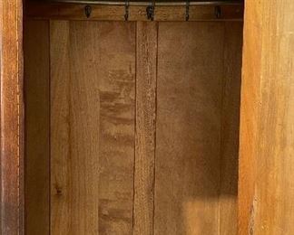 Antique Edwardian Style Mahogany Wardrobe with Satinwood Inlay. Measures 46" W x 17" D x 77" H. Photo 3 of 5. 