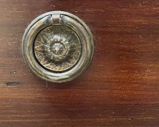 Antique Edwardian Style Mahogany Wardrobe with Satinwood Inlay. Measures 46" W x 17" D x 77" H. Photo 5 of 5. 