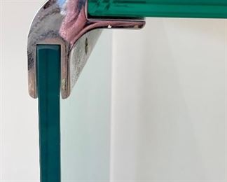 Leon Rosen Chrome & Glass Waterfall Console. Measures 50" W x 17.5" D x 27.5" H. Photo 3 of 3. 