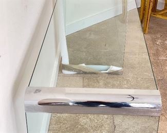 Leon Rosen Chrome & Glass Waterfall Console. Measures 50" W x 17.5" D x 27.5" H. Photo 1 of 3. 