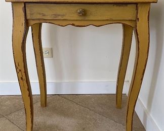 Child's Country-Style Desk & Rush Seat Chair. Desk Measures 23" W x 16" D x 26.5" H. Photo 2 of 5.