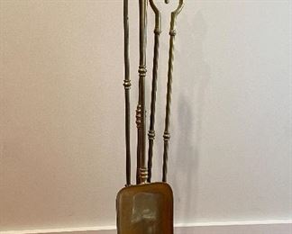 Brass Fireplace Tools. 