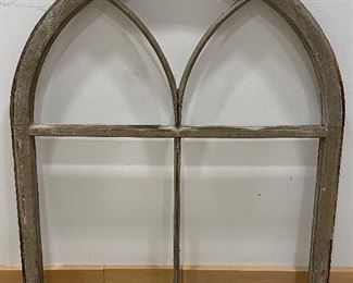 Wood Arched Frame. Measures 34” W x 38” H. 