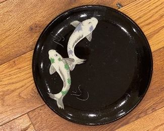 Set of 6 Mei Ming Ware Koi Salad Plates. Photo 1 of 2.