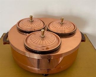 Copper Buffet Master Steam Table with Faux Tortoise Handles. Photo 1 of 3. 