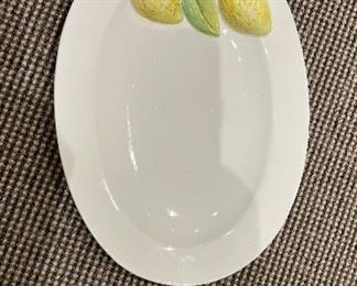 Italian Oval Canape Plate with Lemon Accents. 