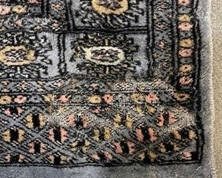 Vintage Blue Persian Rug (Has Damage). Measures 4' x 6'. Photo 2 of 3. 