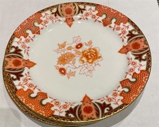 Set of 4 Orange English Imari Plates. Measures 8” D. Photo 1 of 2. 