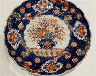 Set of 2 Antique Japanese Imari Plates. Each Measures 8.5” D.