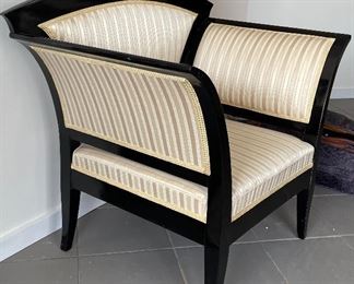 Pair of Lacquered Antique Biedermeier Chairs. Each Measures 36" W x 24" D x 34" H. Photo 2 of 3. 