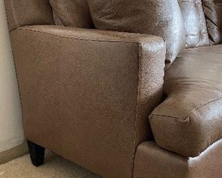 Modern Leather Henredon Down-Filled Sofa. Measures 87" W x 36" D x 34" H. Photo 2 of 2. 