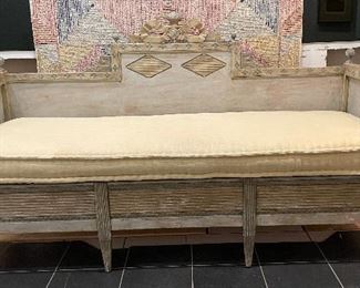 18th Century Swedish Gustavian Daybed Sofa Bench in Original Patina. Measures 77" W x 31" D x 43" H. Photo 1 of 4.