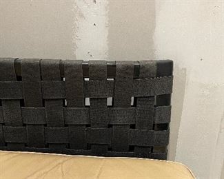 Vincent Wolf for Niedermaier Chocolate Brown Woven Mesh Frame Sofa with Leather Seat Cushions & Bolsters.  Measures 83" W x 30" D x 34" H. Photo 3 of 4. 