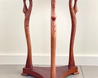 Vintage Swan Neck Burled Wood Side Table. Measures 16" D x 23" H. Photo 1 of 3. 