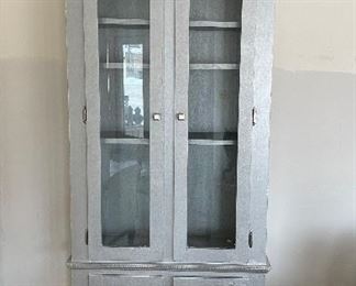 Silver Painted Cabinet with Dentil Trim. Measures 31" W x 13"D x 78" H. Photo 1 of 3. 