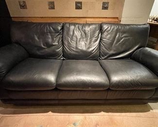 Leather Three-Seat Apartment Sofa. Measures 78" W x 34"D x 35" H. Photo 1 of 2. 