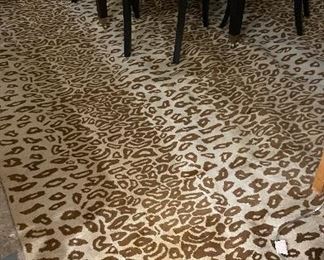 Leopard Print Wool Rug. Measures 8’ x 10’. May Need to Be Cut. 