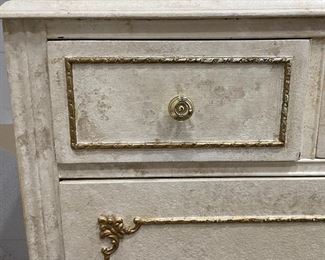 Crackle Finish Vintage 5-Drawer Chest of Drawers. Measures 50” W x 24” D. Photo 4 of 4. 