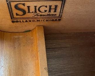 Sligh Leather-Topped Walnut Executive Desk. Measures 48” W x 28” D. Photo 3 of 3. 