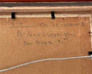 Isabel F. Coppedge, "Autumn on The Delaware." Measures 12" x 12" Unframed. Photo 2 of 3. 