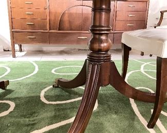 Vintage Henredon Double Banded Mahogany Dining Table. Measures 72" W x 45" D x 28.5" H. Expands up to 132" with Three 20" Leaves. Photo 5 of 5. 