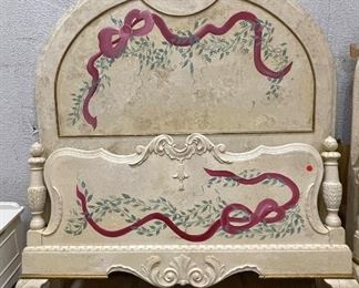 Crackle Finish Twin Bed - 2 Available. 