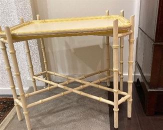 Pair of Baker Faux Bamboo Tray Tables. Each Measures 28” W x 21” D x 24” H. Photo 1 of 3.
