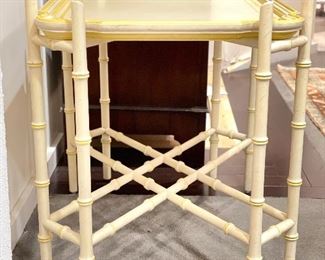 Pair of Baker Faux Bamboo Tray Tables. Each Measures 28” W x 21” D x 24” H. Photo 2 of 3.