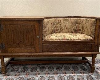 Vintage Telephone Table / Chair. Measures 48.5” W x 19” D x 27” H. Photo 1 of 3. 