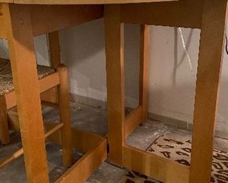 Oak Gate Leg Drop Leaf Space-Saving Dining Table. Measures 26" - 62" W x 36" D x 29.5" H. Photo 3 of 4. 