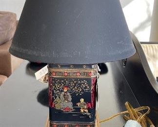 Pair of Frederick Cooper Tole Chinoiserie Tea Canister Lamps. Photo 1 of 2. 