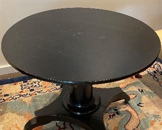 Ebony Pedestal Entry / Dining Table. Measures 37" D x 29.5" H. Photo 2 of 3. 