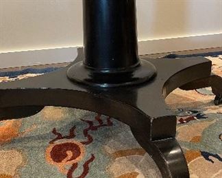 Ebony Pedestal Entry / Dining Table. Measures 37" D x 29.5" H. Photo 3 of 3. 