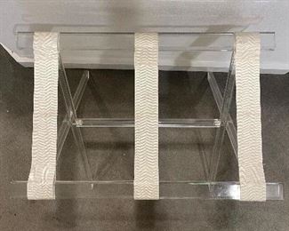 Lucite Luggage Rack. 