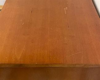 1940s Cherry Telescoping Dining Table / Cabinet. Cabinet Measures 40" W x 20" D x 37" H. Table Is 18" - 86" with 18" Pull Out and Four 17" Leaves. Photo 6 of 6. 