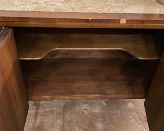 Drexel Mid-Century Cabinet with Marble Inset. Measures 42" W x 20" D x 30" H. Photo 2 of 2.