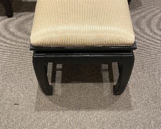 Ebony Asian-Style Console with Matching Upholstered Benches. Measures 56" W x 16" D x 26" H; Stools: 17" x 15" x 18.5". Photo 5 of 5. 