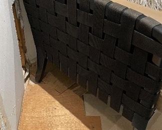 Vincent Wolf for Niedermaier Chocolate Brown Woven Mesh Frame Sofa with Leather Seat Cushions & Bolsters.  Measures 83" W x 30" D x 34" H. Photo 2 of 4. 