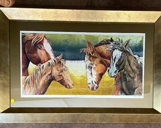 Linda Tullis, "Franky & Friends II." Original Horse Art. 